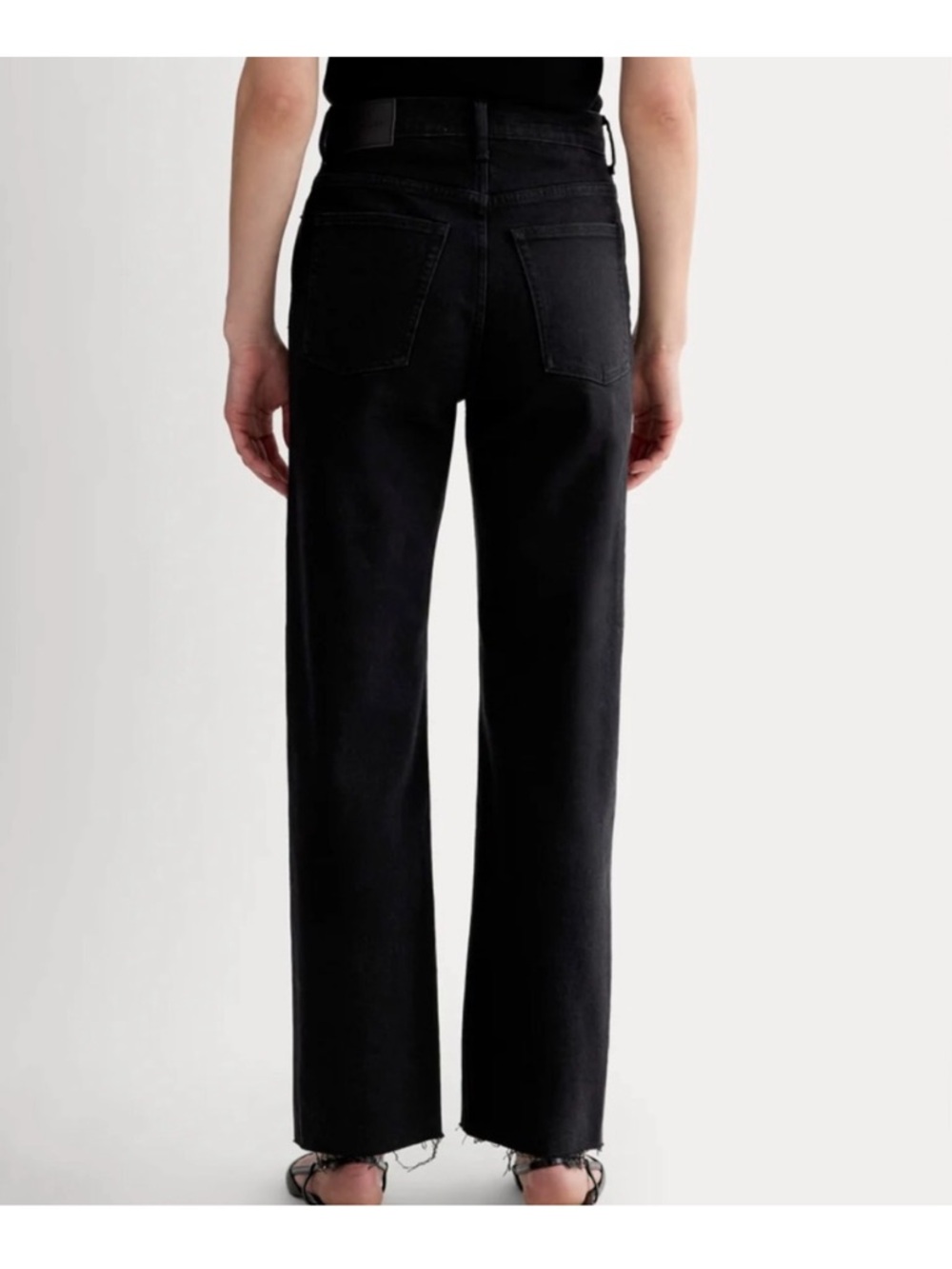 Everlane The Way-High Straight Jean – Coal Black – Raw Hem